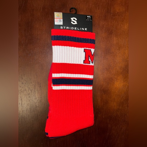Other - UNIVERSITY OF MISSISSIPPI STRIDELINE CREW SOCKS NWT MEN’S SHOE SIZE 8-12